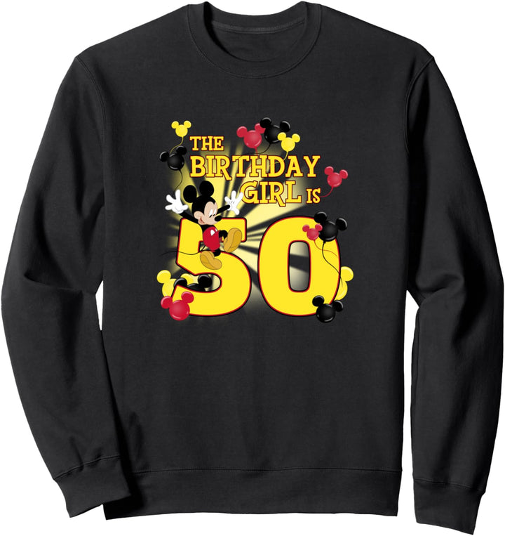 Disney Mickey Mouse The Birthday Girl Is 50 Sweatshirt