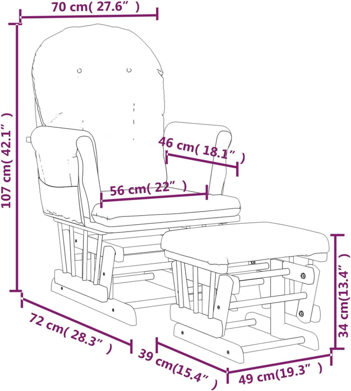 Tidyard Schaukelsessel mit Hocker Relaxsessel Schaukelstuhl Relaxstuhl Schwingsessel Sessel Stuhl St