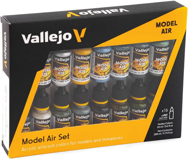 Vallejo 71189 Farbset, WWII, 16 x 17 ml, British RAF/FAA Model Air Set 17 ml, 17ML