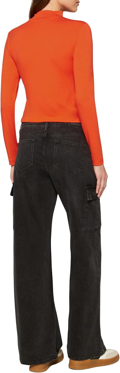 s.Oliver Damen 2156422 Langarmshirt mit Stehkragen (1er Pack) 44 0010_silber, 44 0010_silber