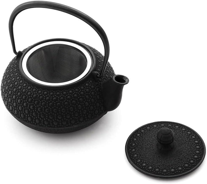 Iwachu Teekanne Gusseisen. Japanische Kyusu Kikko Original, Schwarz 650ml, 0,65 Liter Sieb-Einsatz E