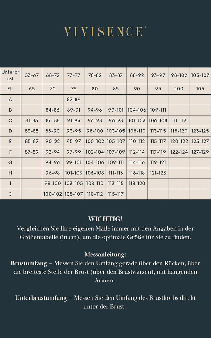 VIVISENCE Schalen BH Mit Bügel Damen Halbversteift BH Grosse Grössen Klassische BH Grosse Brüste Sta