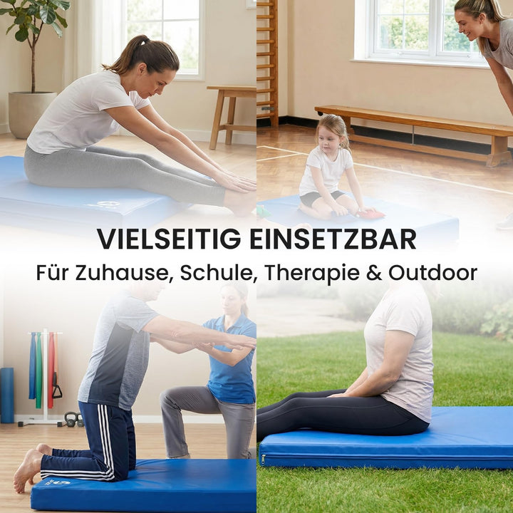 Jeflex - Weichbodenmatte & Turnmatte 200 x 100 x 8 cm MADE IN GERMANY/Gymnastikmatte tragbar/platzsp