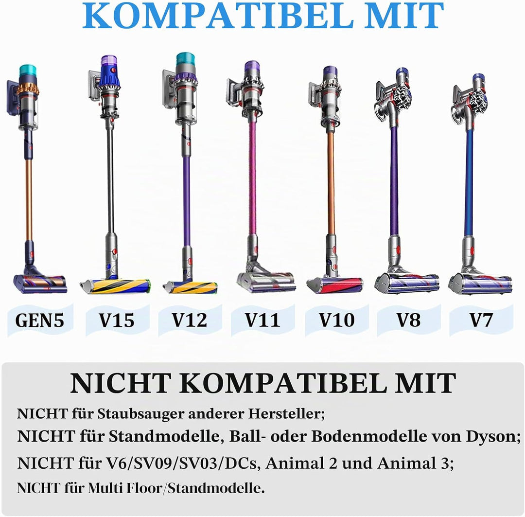 Reinigungsset für Trocknerabluftkanäle und Bürstenaufsatz-Set für Dyson Gen5, V15, V15s, V12, V11, V