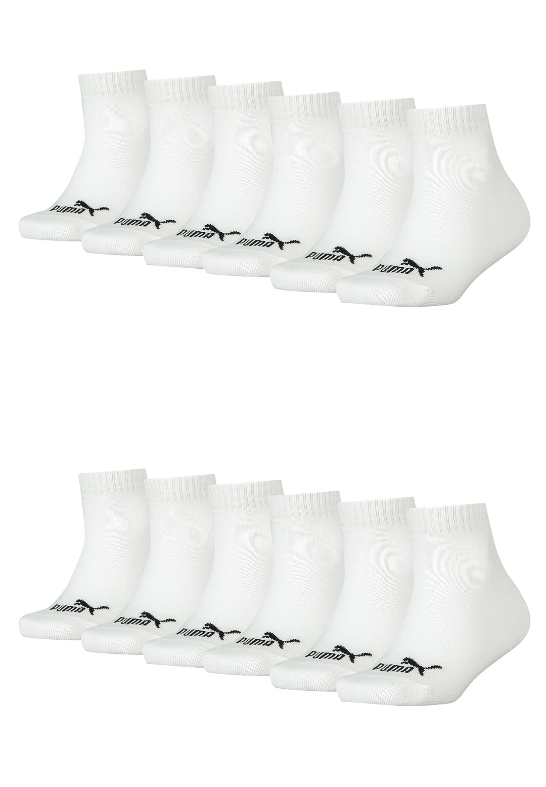 PUMA KIDS Quarter Socken Sneaker Gr. 27-38 für Mädchen und Jungen 12 Paar 27-30 300 - white, 27-30 3