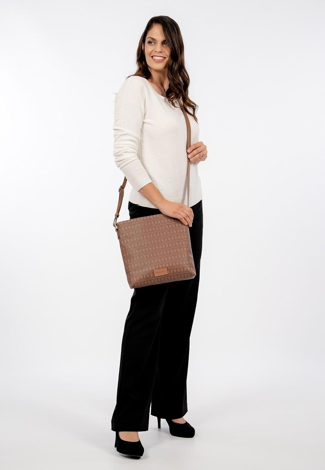 Tamaris Umhängetasche Jody 31984 Damen Handtaschen Ornament Einheitsgrösse Cappuccino, Einheitsgröss