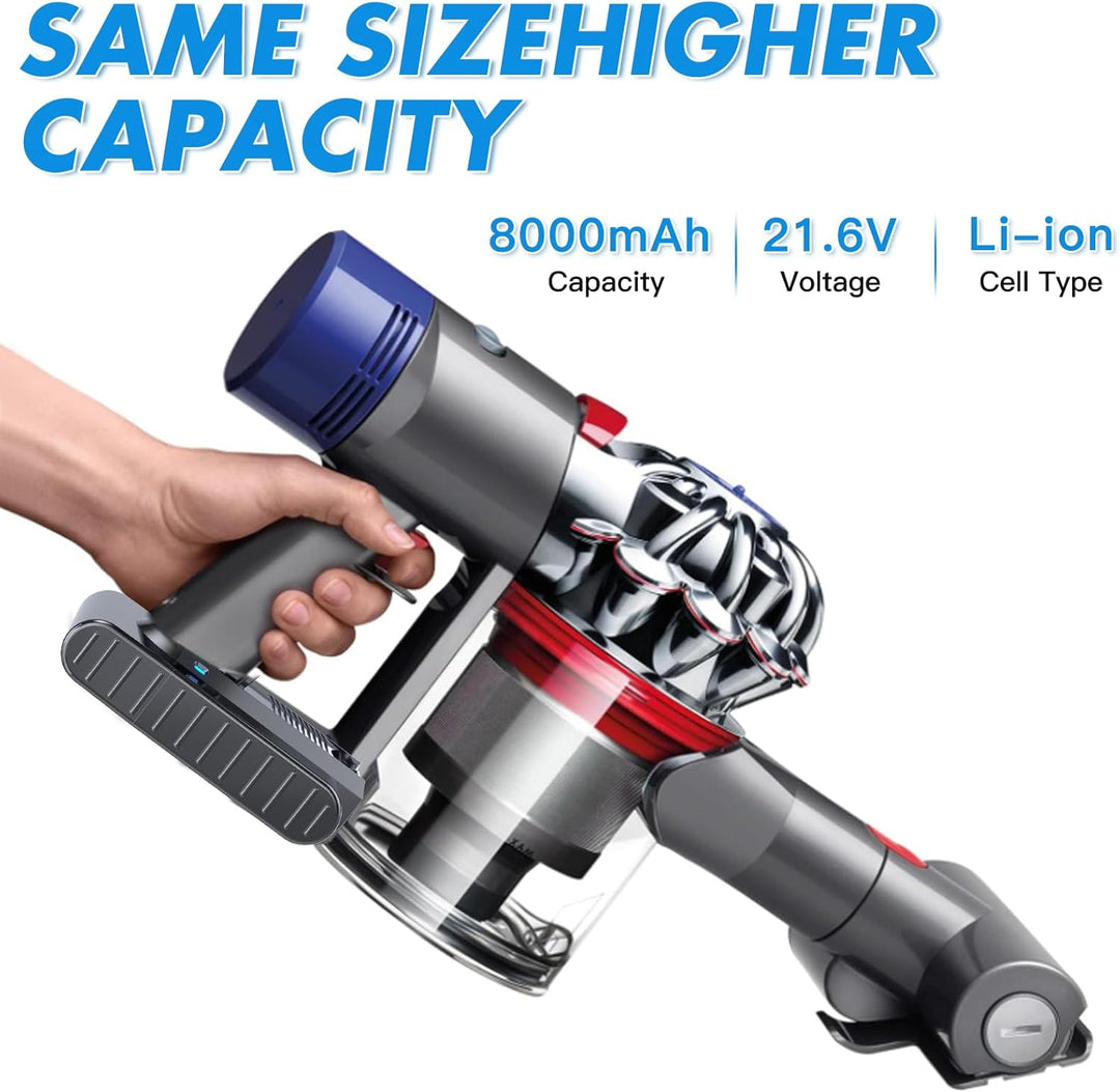 21.6V 8000mAh V6 Ersatzakku für Dyson V6 Akku DC62 DC58 SV03 DC59 DC61 Animal DC72 DC74 SV04 SV05 SV