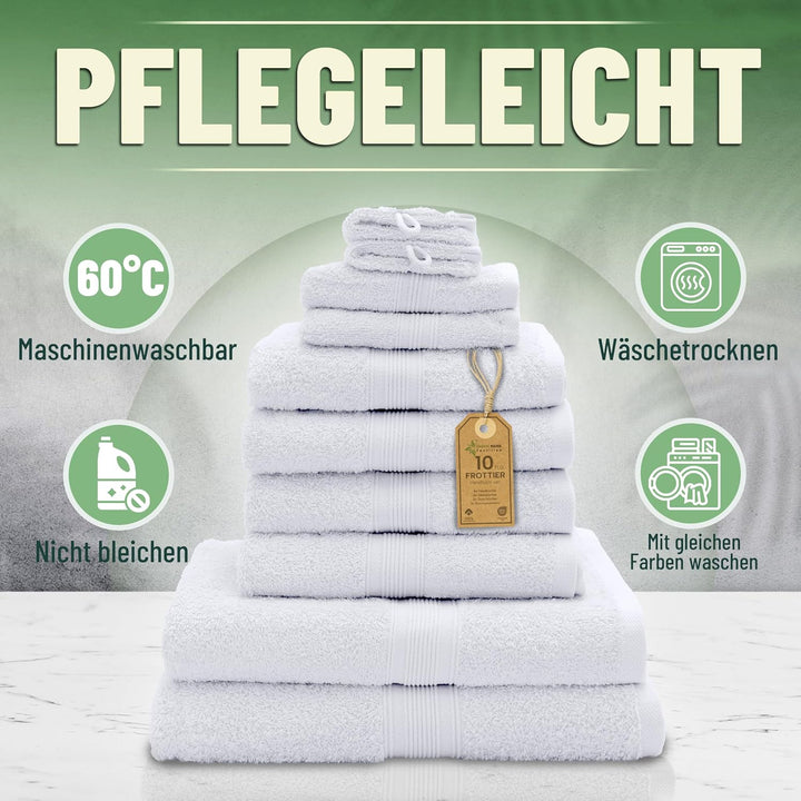 GREEN MARK Textilien 10 TLG. FROTTIER Handtuch-Set mit verschiedenen Grössen 4X Handtücher, 2X Dusch