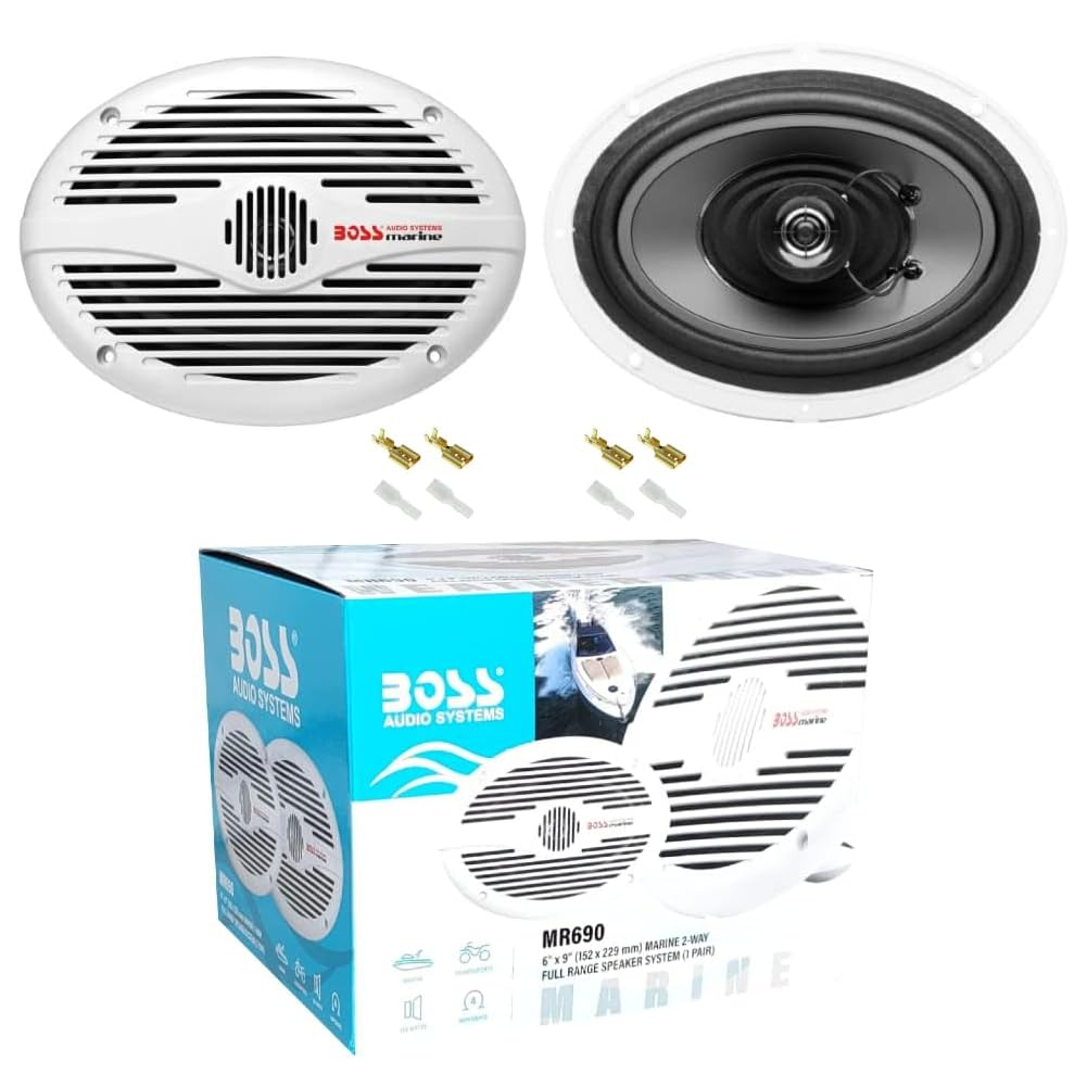 KIT-Set FÜR BOSS Audio Systems MR690 oval 2-Wege 6 x 9 15 x 23 cm 175 Watt RMS 350 Watt Max 4 Ohm wa