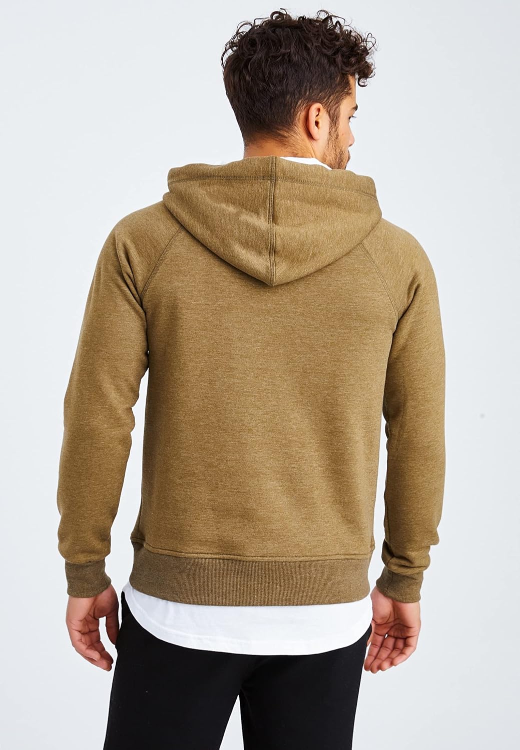 Leif Nelson Herren Pullover Hoodie Kapuzenpullover Longsleeve Basic Sweatshirt Sweater LN8153 S Khak
