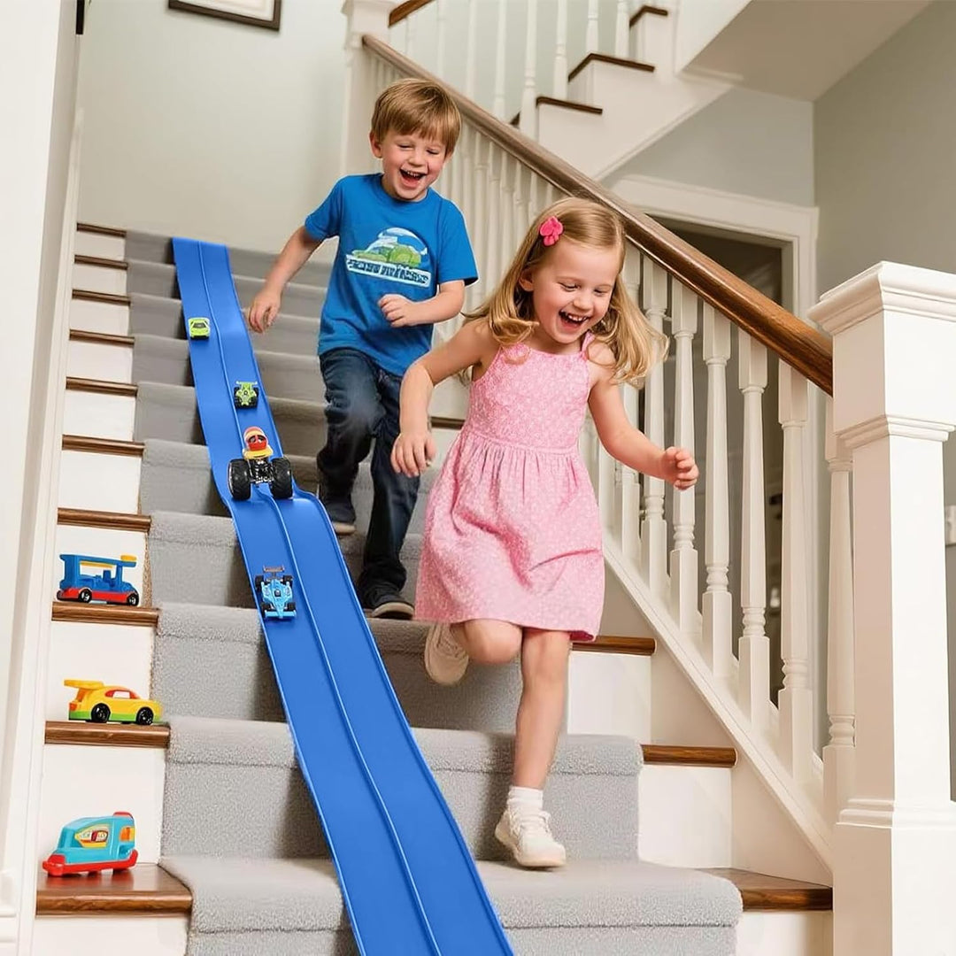 Autorennbahn Rennbahn 4.5M für Hot Wheels, Flexible Rennstrecke Auto Autorennbahn Rennbahn Spielzeug