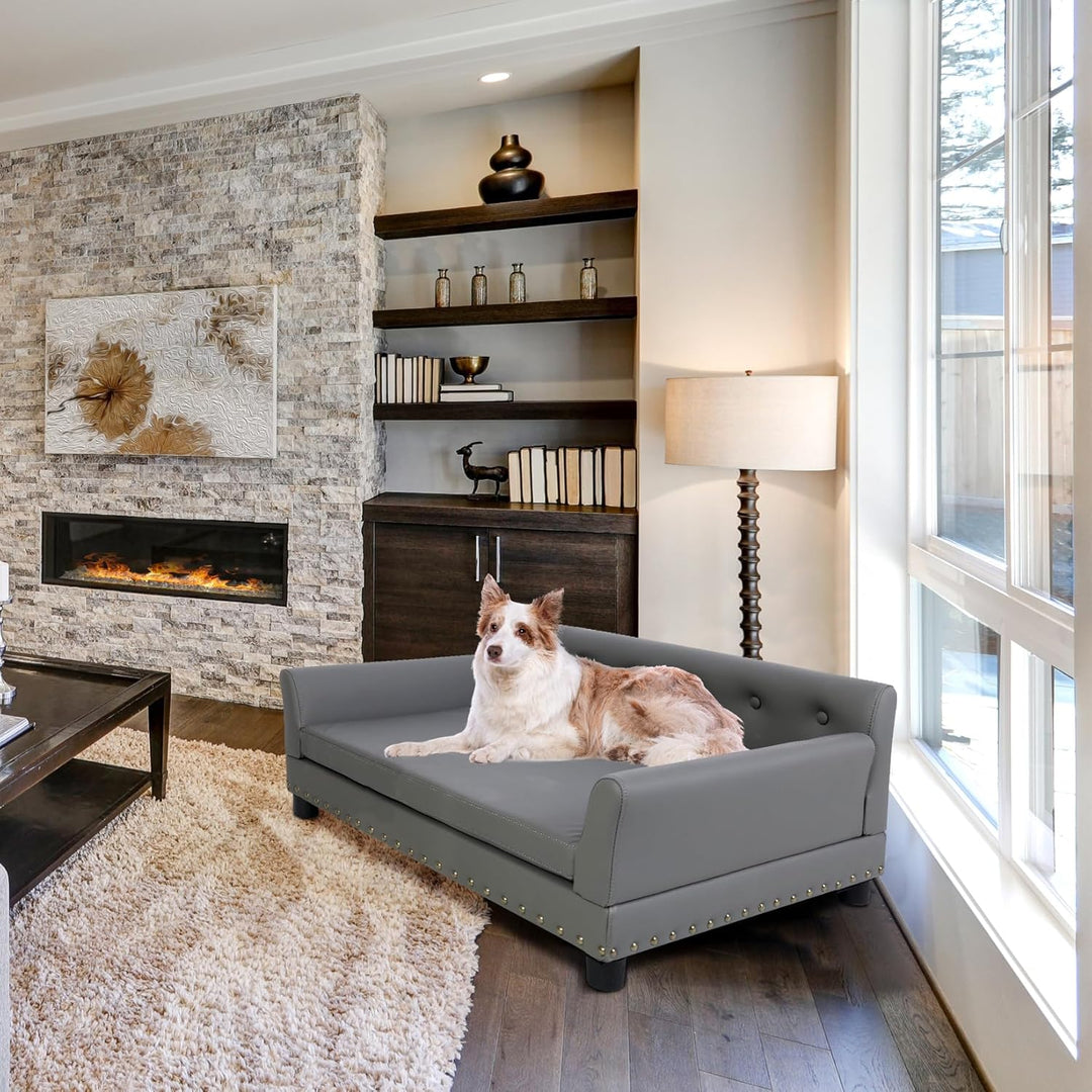 BingoPaw Luxus Hundesofa Grosse Hunde: Mordern Haustiersofa Mikrofaser Leder atmungsaktive wasserdic