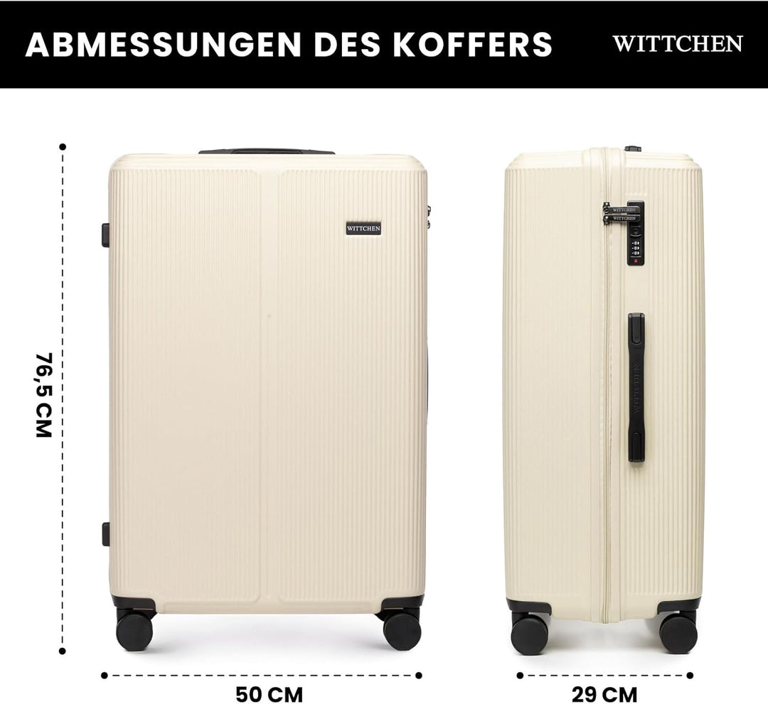 WITTCHEN Stripes Line Grosser Koffer 76,5 x 50 x 29 cm (XL) | Hartschalen-Trolley ABS 96 l, 4 Rollen