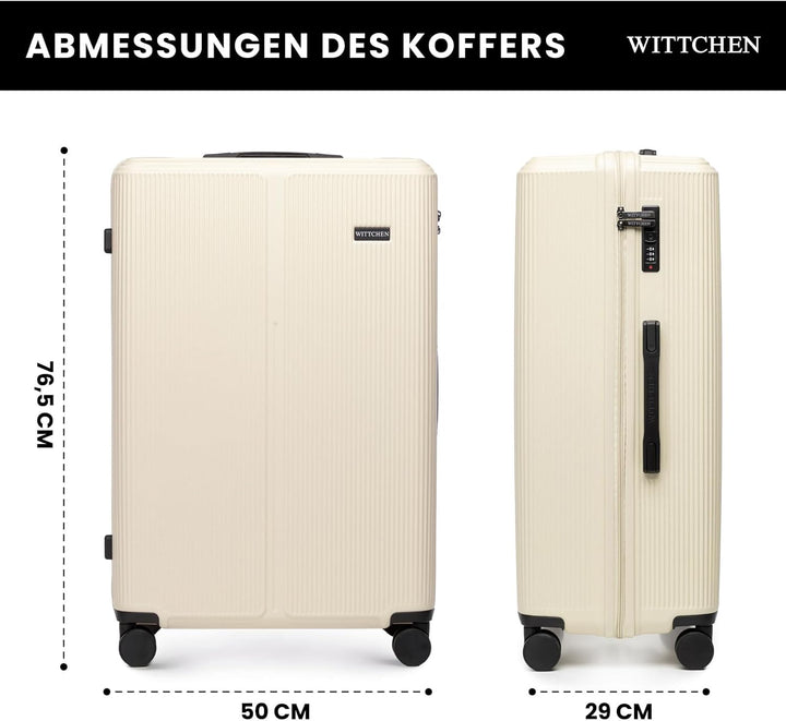 WITTCHEN Stripes Line Grosser Koffer 76,5 x 50 x 29 cm (XL) | Hartschalen-Trolley ABS 96 l, 4 Rollen