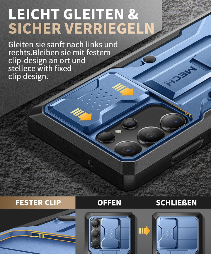 Tongate für Samsung Galaxy S23 Ultra Hülle, [Schiebekamera-Abdeckung &amp; Bildschirmschutz] [2 vordere