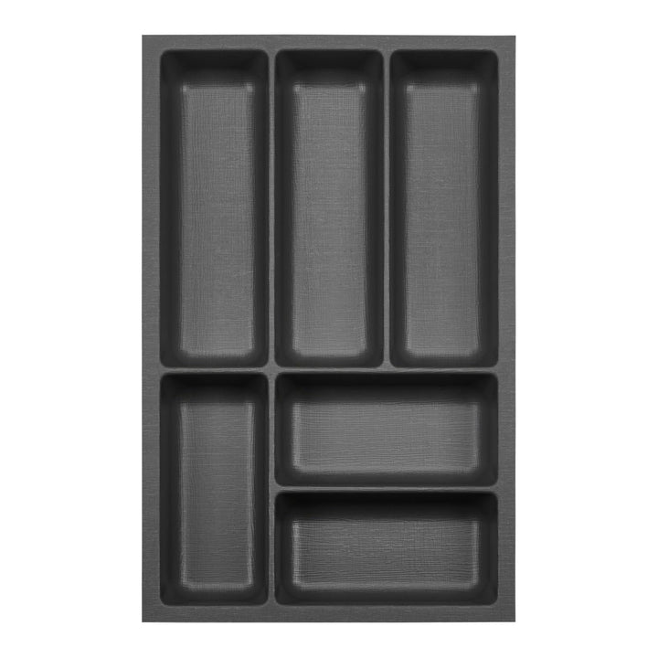 ORGA-BOX 3 Besteckeinsatz Tiefe: 473 x Breite: 291 mm anthrazit mit Canvas Struktur für 40er Schubla