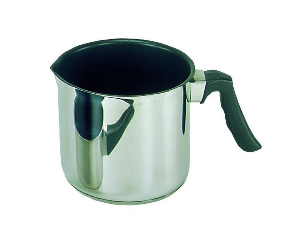 Krüger Karl Milchtopf mit Ausguss und Beschichtung, Saturn, Stieltopf, aus Edelstahl, Ø 12 cm
