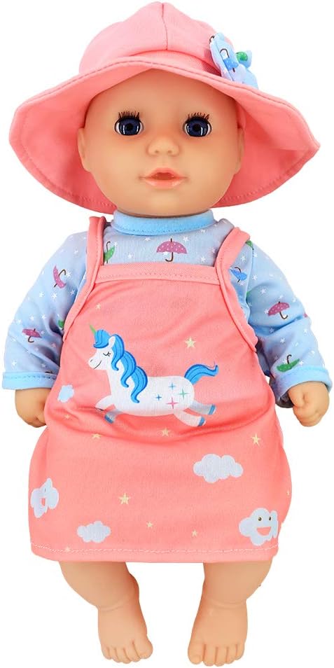 ZWOOS Puppenkleidung für New Born Baby Puppen 35-43 cm, Geschenke für Mädchen, Kinder, 4er-Pack