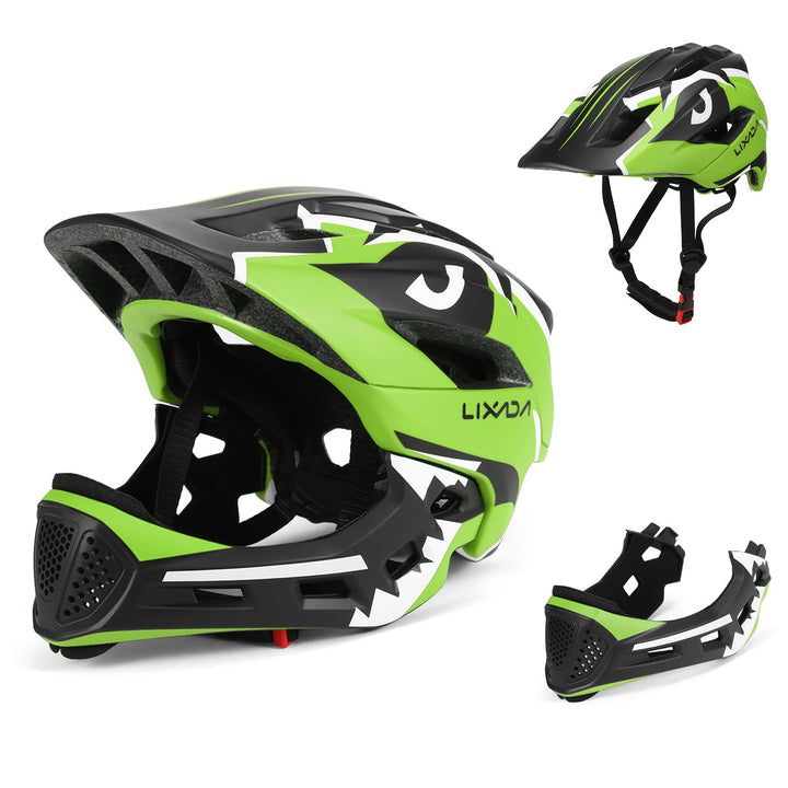 Lixada Kinderhelm, Kinder Fahrradhelm, Integrierter Helm mit Abnehmbarem Kinnschutz Kindersport Schu