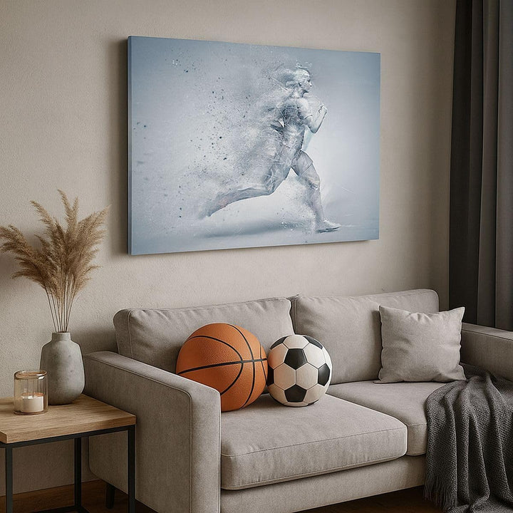 Bilder auf Leinwand 100x70cm Leinwandbild Energie Abbildung Jogging Marathon Gross Wanddeko Bild Sch
