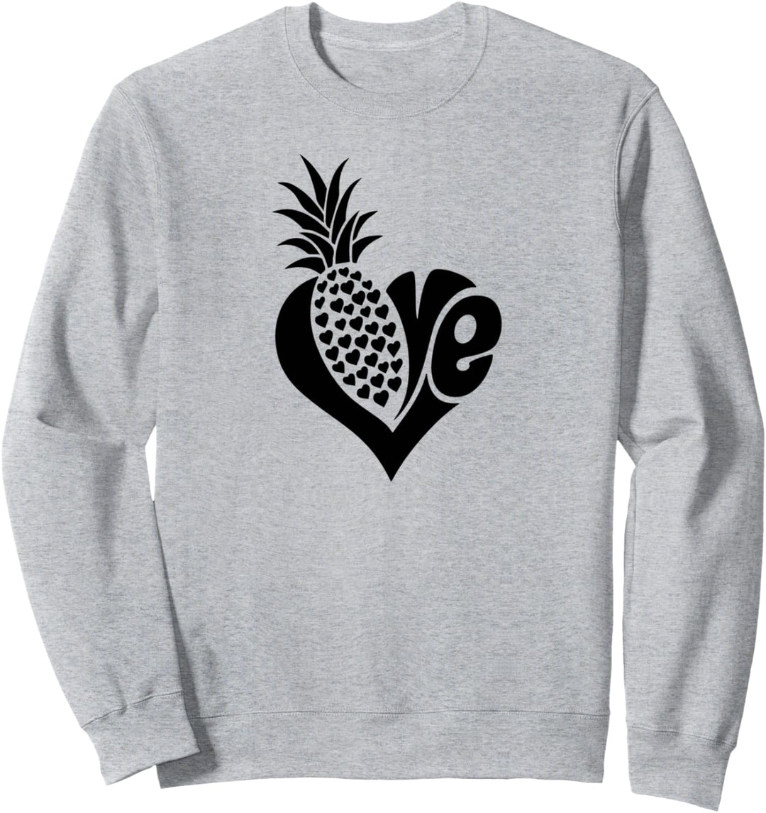 Heart Psych Pineapple I Love Fruit Funny Vintage Sweatshirt