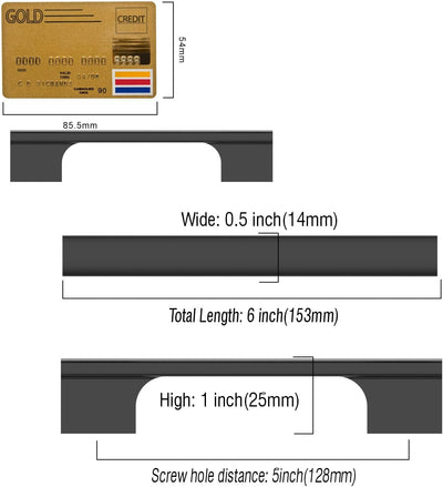 Amerdeco 10 Stück Möbelgriffe Schwarz 128mm Lochabstand Schubladen Griffe für Küchenschränke Schrank