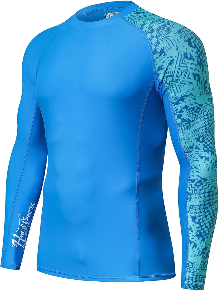 HUGE SPORTS Herren Spleiss Rashguard Langarm Rash Guard Shirt Langarmshirt alle Outdoor Aktivitäten