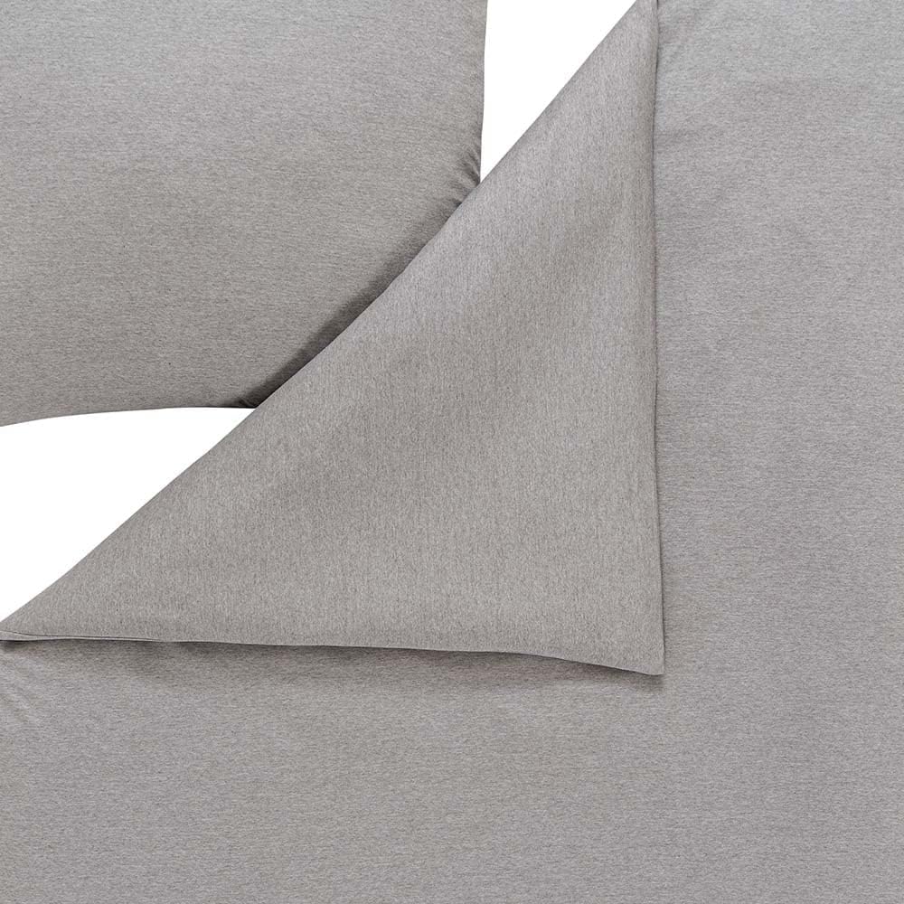 ESTELLA Bettwäsche Takoma | Grau | 135x200 + 80x80 cm | bügelfreie Interlock-Jersey-Qualität | pfleg