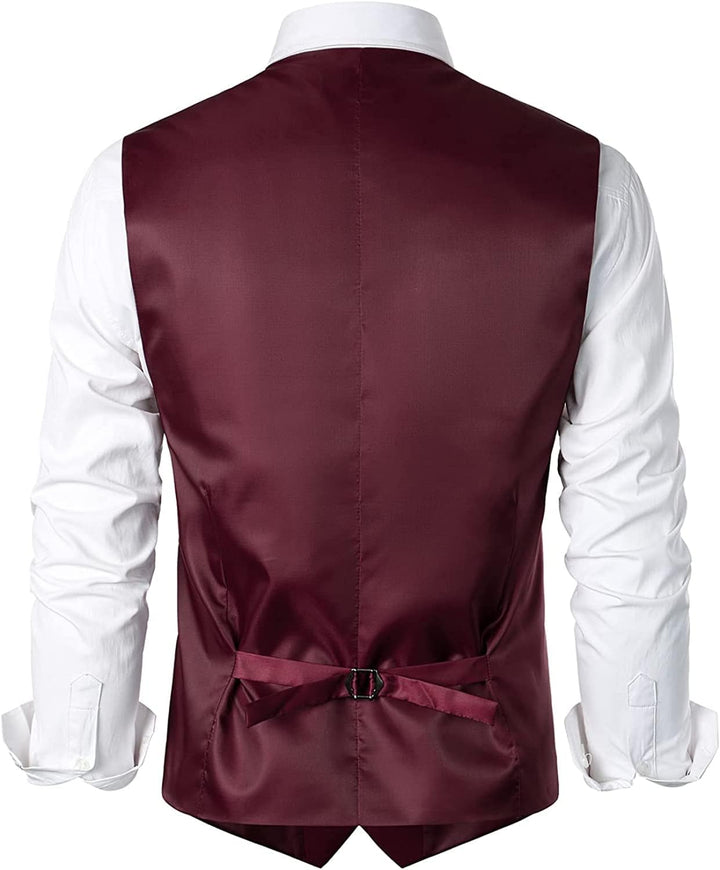 PARKLEES Herren Hipster Urban Design Business Formale Weste Slim Fit Anzug Smoking Kleid Weste XXL w