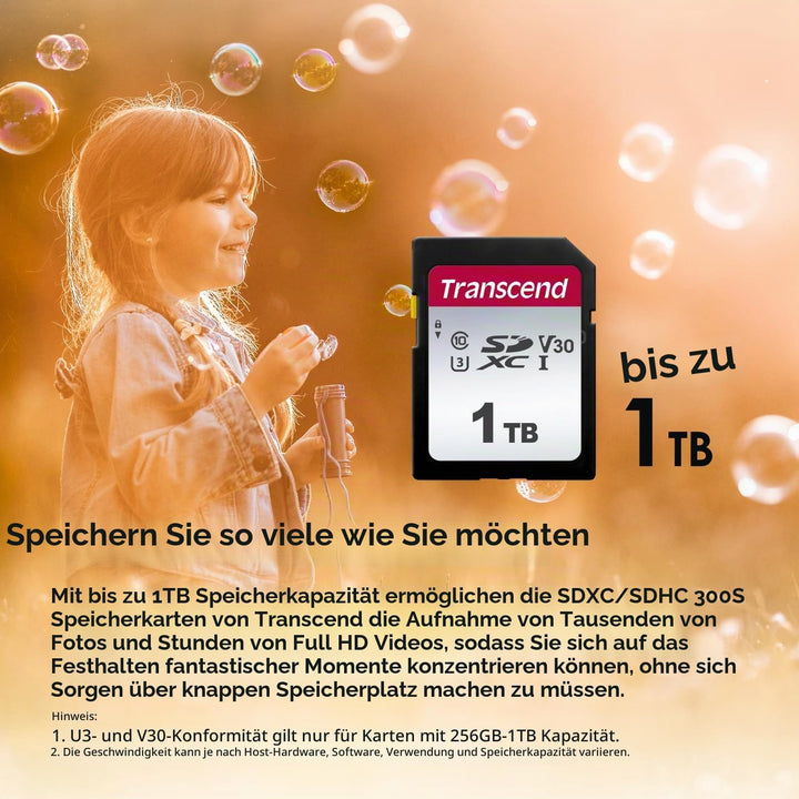 Transcend Highspeed 512GB SDXC Speicherkarte (für Digitalkameras / Photo Box / alltägliche Aufnahmen