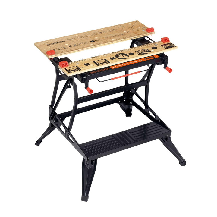 Black+Decker flexible Werkbank WM825 mit grosser Arbeitsfläche – Exaktes Arbeiten dank Gradeinteilun
