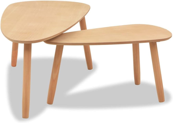 vidaXL 2X Kiefer Massiv Beistelltisch Satztisch Kaffeetisch Couchtisch Tisch Braun, Braun