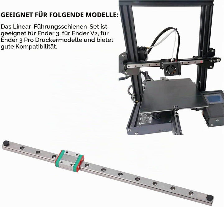 Upgrade Linearschienenführungs Kit, 3D Drucker X Achsen Schienen Upgrade Kit, Edelstahl Linearbewegu