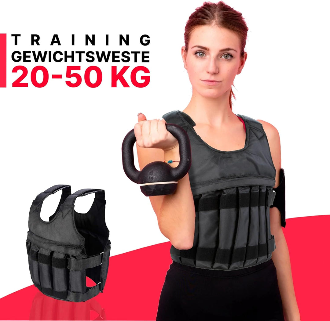 Gewichtsweste 1-50 Kg, Gewichtsbeutel individuell änderbar, hochwertiges Nylon, reissfest und wasser