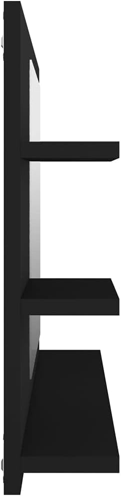 vidaXL Badspiegel mit 3 Ablagen Spiegelregal Wandspiegel Badezimmerspiegel Bad Spiegel Badezimmer Ba