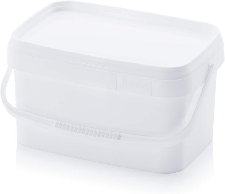 8X Eimer 5,6l rechteckig * 5l * lebensmittelecht stapelbar Kunststoffeimer 5 Liter weiss