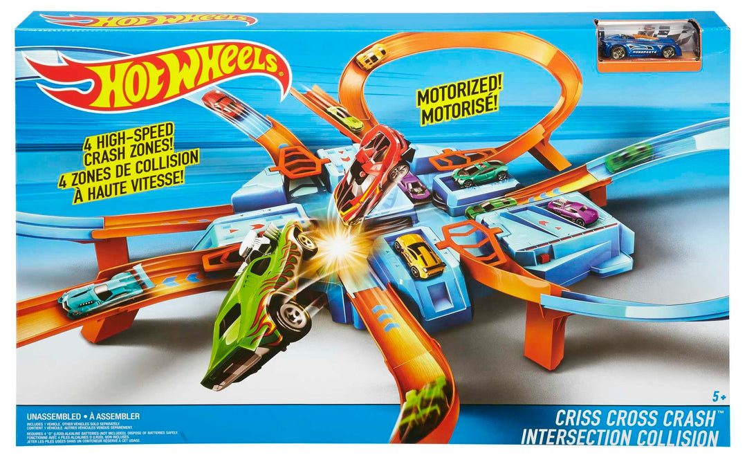 Hot Wheels DTN42 - Trackset, mit Rampen, Kreuzungen und Looping, Parkplätzen, + 1 Fahrzeug B01ARGC5F