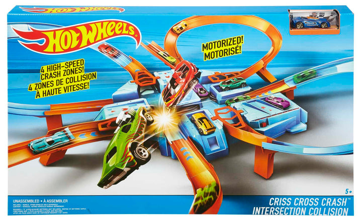 Hot Wheels DTN42 - Trackset, mit Rampen, Kreuzungen und Looping, Parkplätzen, + 1 Fahrzeug B01ARGC5F