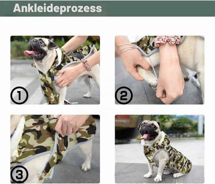 Winter Hundejacke with Abnehmbarem Hut, Hundemantel Wasserdicht Reflektierend Hund Mantel Warme Hood
