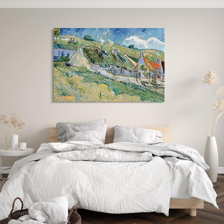 Printed Paintings Leinwand (80x60cm): Vincent Van Gogh - Strohgedeckte Landhäuser (1890) 80x60 cm, 8