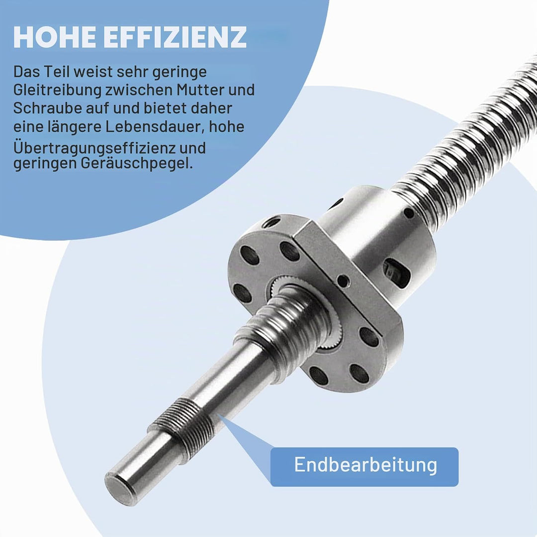 CNCMANS SFU1204 Kugelumlaufspindel, SFU1204 1500mm Edelstahl Ball Screw Gewindespindel mit Bearbeite