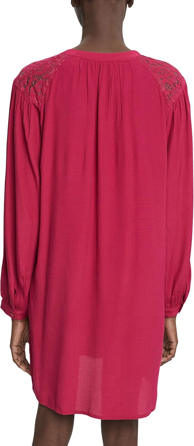 ESPRIT Kleid mit Spitzendetails XS 615/Cherry Red, XS 615/Cherry Red