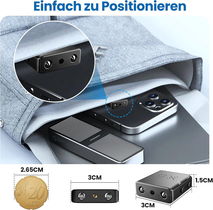Mini Kamera-1080P HD Kleine Kamera-Batteriebetriebene Kamera, Nachtsicht, Bewegungserkennung, EIN-Kn