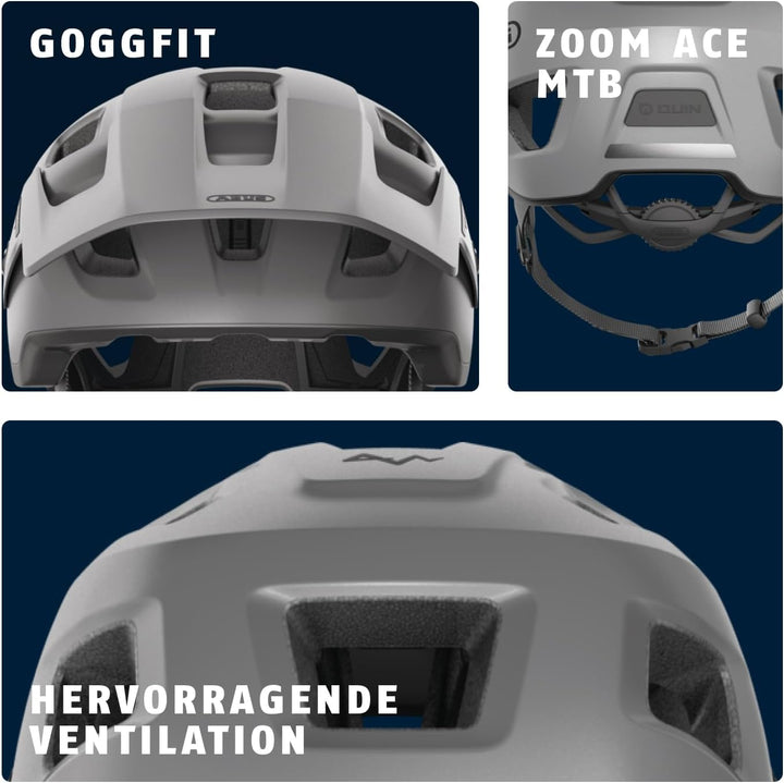 ABUS MTB-Helm MoDrop - robuster Fahrradhelm mit guter Belüftung für Mountainbiker - individuelle Pas