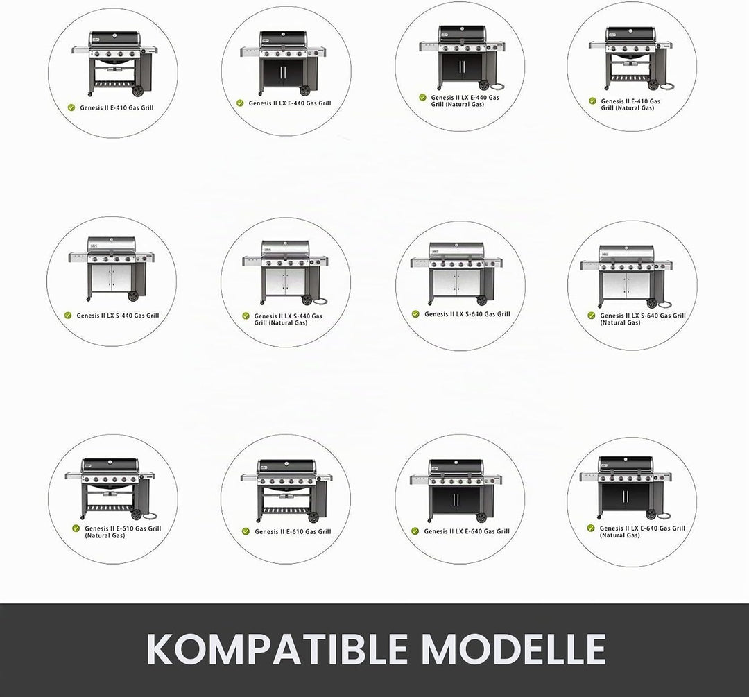 Onlyfire Edelstahl Grillspiess Set geeignet für die Verwendung mit Weber 7653 Weber Genesis II 400&amp;