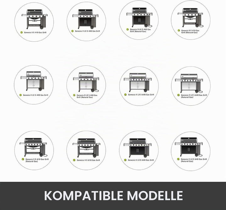 Onlyfire Edelstahl Grillspiess Set geeignet für die Verwendung mit Weber 7653 Weber Genesis II 400&amp;