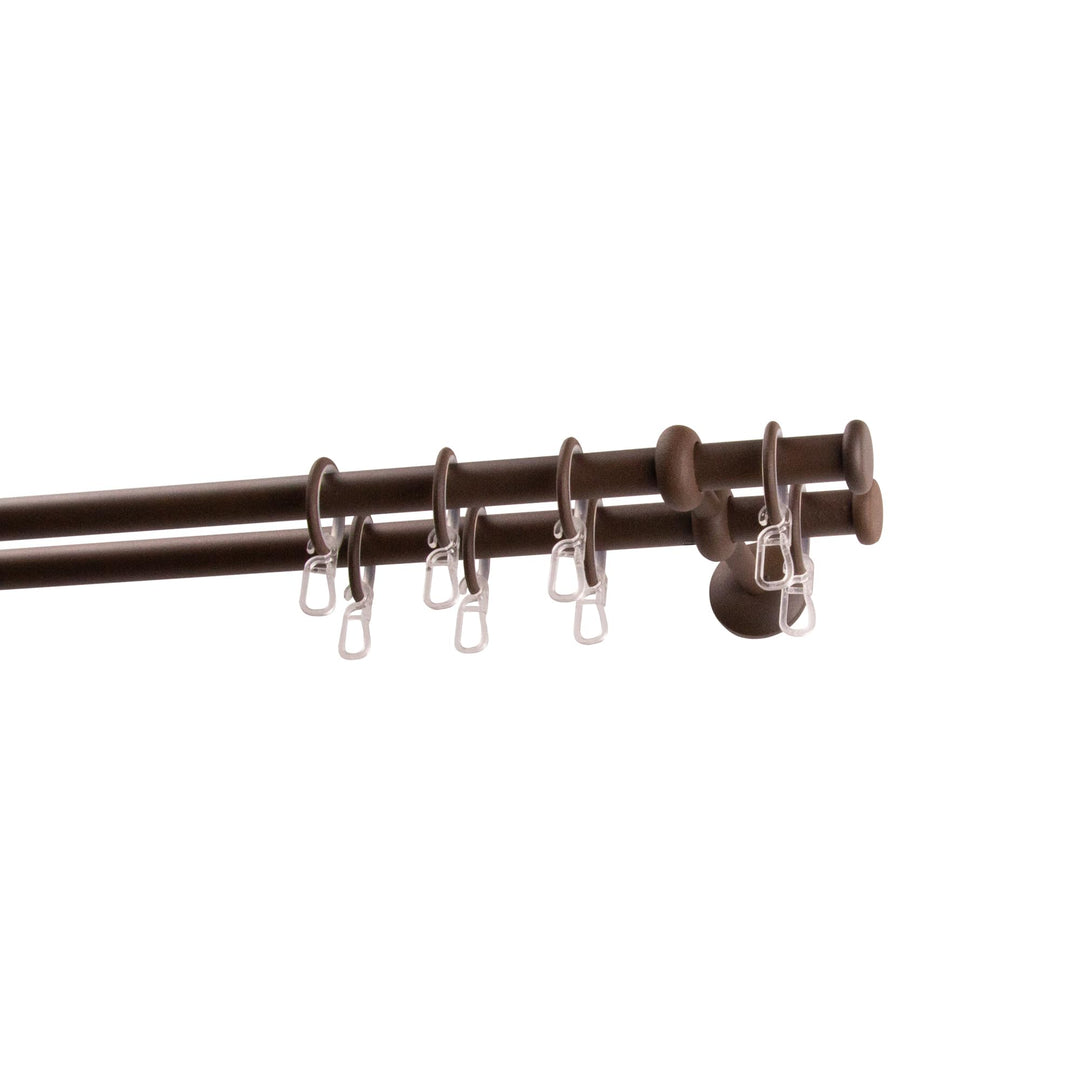 Garesa Gardinenstange Esperanca Ø 16mm, 2-läufig, Rost I Rustikale Vorhangstange inkl. Ringe + Falte