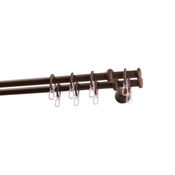 Garesa Gardinenstange Esperanca Ø 16mm, 2-läufig, Rost I Rustikale Vorhangstange inkl. Ringe + Falte
