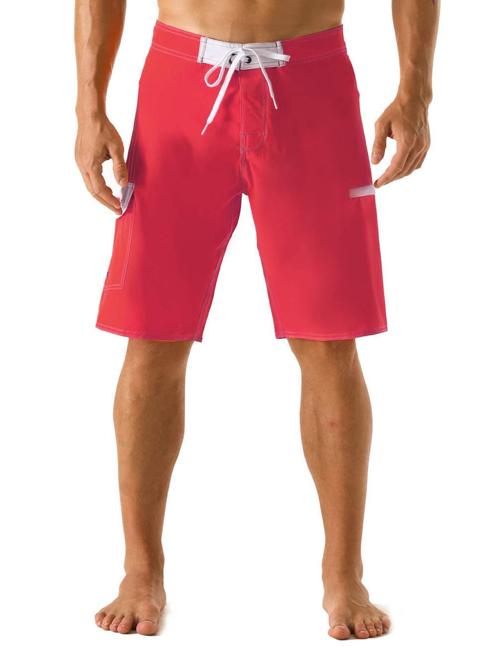 Nonwe Men's Sportwear Quick Dry Board Shorts with Lining 32 Red-207, 32 Red-207