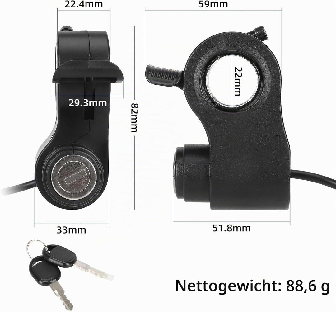 Elektrisches Türschloss für Kukirin G2 Pro/G2 Max, 5-polig, Elektroroller Starterschalter Gashebel m